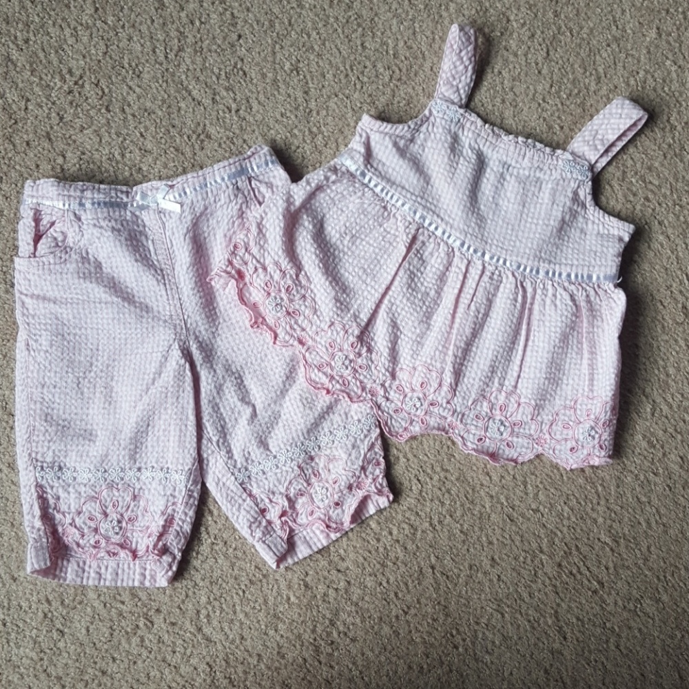 ❤ 4/$20 Miniwear Pink and White Gingham Outfit